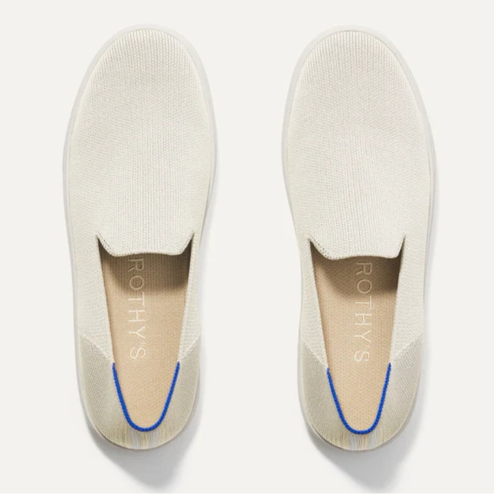 Rothy’s The Original Slip On Comfort Sneakers Washable Antique White US 7.5